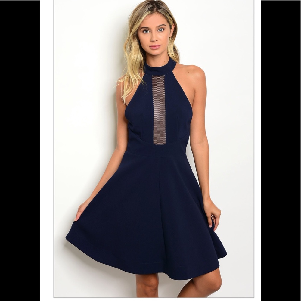 Classy Navy Flare Dress💦 - Picture 3 of 5